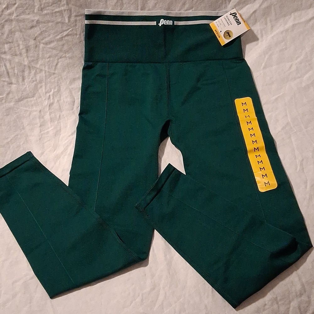Penn NEW Green Leggings Medium Petite High-Waist Seamless